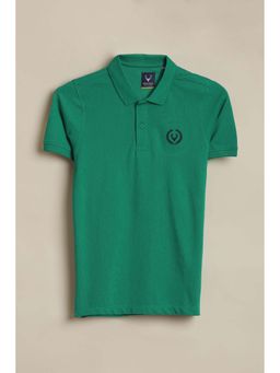 Allen Solly - Boys Green Solid Collar Neck Polo T-Shirt