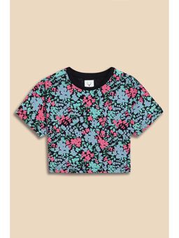 Allen Solly - Girls Multicolor Floral Print Casual T-Shirt
