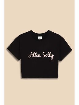Allen Solly - Girls Black Solid Casual T-Shirt