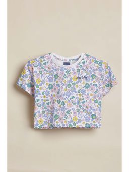 Allen Solly - Girls Multi-Color Floral Print Casual T-Shirt