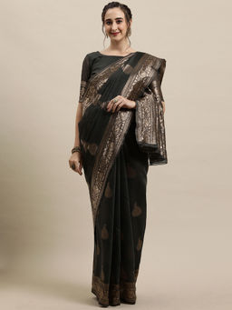 Sareemall - Grey Festive Linen Woven Design Saree with Unstitched Blouse
