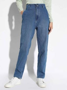 SHOWOFFFF - Women's Blue Mom Fit Denim Jeans
