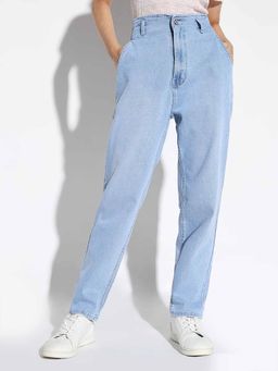 SHOWOFF - Women's Blue Mom Fit Denim Jeans