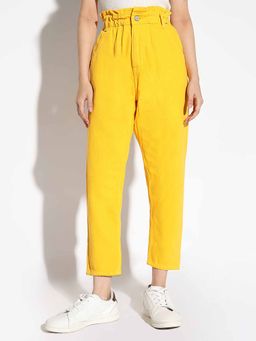 SHOWOFF - Women's Yellow Mom Fit Denim Jeans