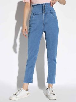 SHOWOFF - Women's Blue Slim Fit Denim Jeans