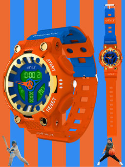 Spiky - Premium Multifunctional Analog-Digital Sports Watch for Kid Boys - Orange/Blue