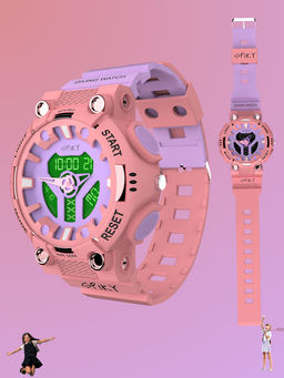Spiky - Premium Multifunctional Analog-Digital Sports Watch for Kid Girls - Pink/Purple