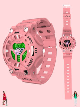 Spiky - Premium Multifunctional Analog-Digital Sports Watch for Kid Girls - Pink