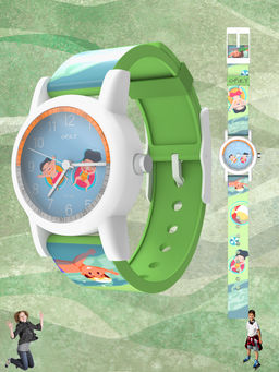 Spiky - Kids Round Floral Printed Analog Watch - White (3-4 Years)