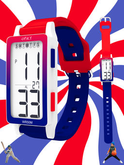 Spiky - Boys Unique & Stylish Rectangle Digital Watch - Blue (3-4 Years)