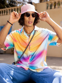 Bewakoof - Men's Multicolor All Over Printed Oversized Shirt
