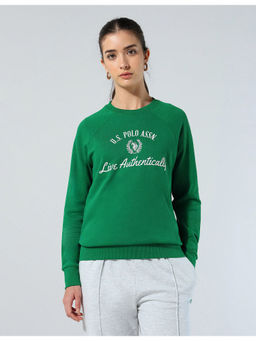 U.S. POLO ASSN. - Womens Green Brand Embroidered Sweatshirt