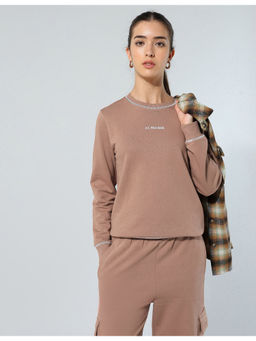 U.S. POLO ASSN. - Women Beige Brand Embroidered Sweatshirt