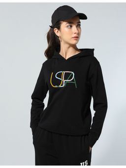 U.S. POLO ASSN. - Womens Black Brand Embroidered Sweatshirt