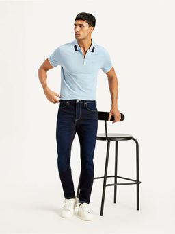 Levi's - Men 512 Navy Blue Slim Straight Fit Mid Rise Jeans