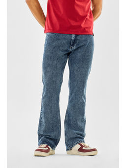 Snitch - Blue Washed Bootcut Casual Jeans