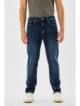 Snitch - Men Navy Blue Denim Slim Fit Casual Jeans