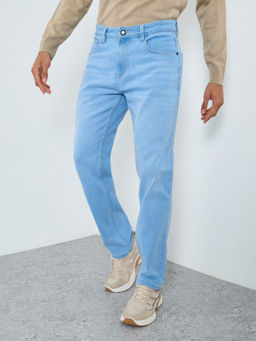 Styli - Men Blue Ice Wash Regular Fit Jeans
