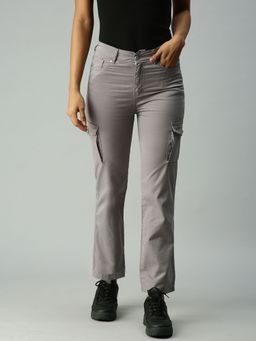 SHOWOFF - Womens Straight Fit Clean Look Grey Jeans