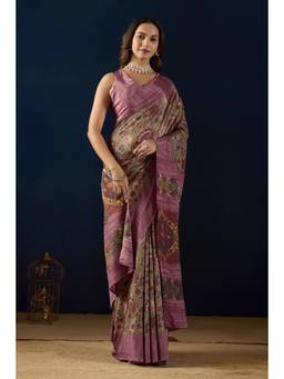 RACHNA - Multi-Color Silk Blend Paisley Printed Ready To Wear Saree