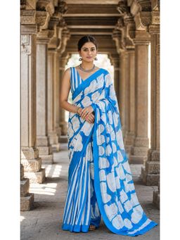 AMRUTKALA SAREES - Multi-Color Linen Printed Saree