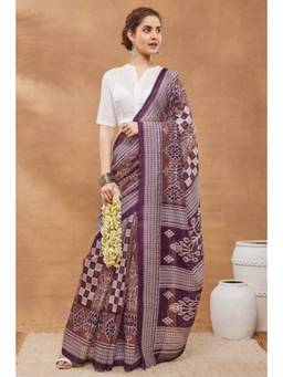 RACHNA - Multi-Color Silk Checks Printed Saree