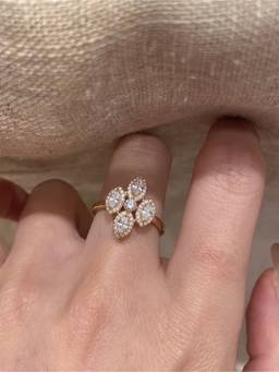 Prestones - Eira Four Petal White Zircon Ring