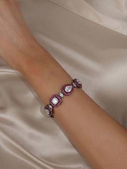 Prestones - Multi-Color Halo Teardrop Zircon Bracelet