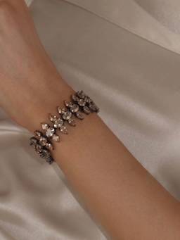 Prestones - Metallic Magnolia Petal Champagne Bracelet