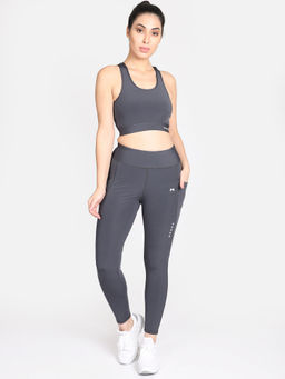 Muscle Torque - Non-wired High Impact Activewear Removable Padding Sports Bra - Grey