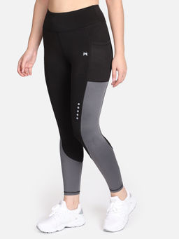 Muscle Torque - High Waist Pocket Style Tight With Grey And White Panel - Multi-Color