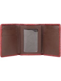 Hidesign - Red Textured Trifold Wallet