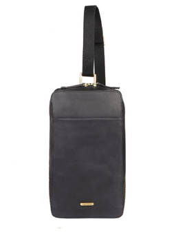 Hidesign - Boulevard 07 Thin Crunch Black Crossbody Messenger Bag