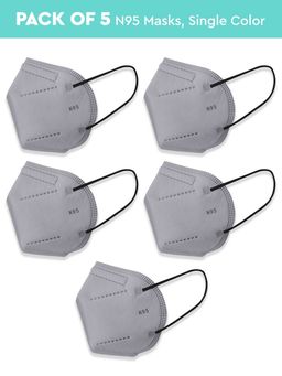 Nykaa Fashion - Essentials- Certified N95 Mask with 5 Layer Protection Pack of 5-NYA021 - Grey
