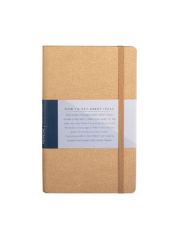 Pennline - A5 Size Textured Hard Cover Notebook (Ruled) Beige