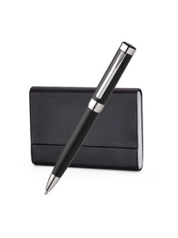 Pennline - Hercules Matte Ballpoint Pen with Business Card Holder (Black)