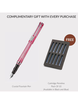 Pennline - Crystal Fountain Pen - Pink, Medium Nib