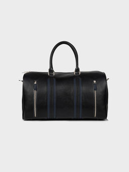 Smith & Blake - Luxurious Duffle/ Shoulder Bag Black & Navy Blue Leatherette | Linea
