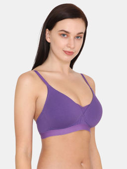 Zivame - Padded Non Wired 3/4th Coverage T-shirt Bra - Purple