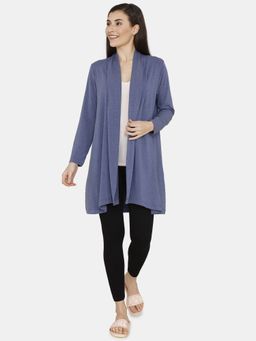 Zivame - Lounge Viscose Blend Shrug - Blue