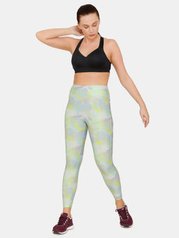 Zivame - Zelocity High Rise Nouveau Shine Legging - Lime Punch