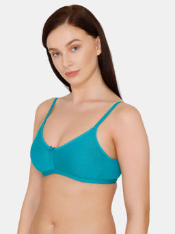 Zivame - Rosaline Double Layered Non Wired 3/4th Coverage T-Shirt Bra - Peacock Blue
