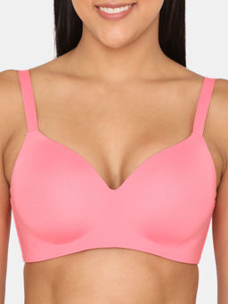 Zivame - Wonder Wire Padded Non Wired 3/4Th Coverage T-Shirt Bra-Pink