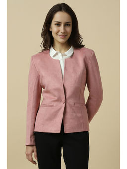 Allen Solly - Women Pink Solid Formal Jacket