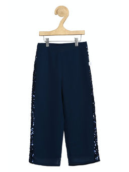 Allen Solly Junior - Girls Navy Blue Embellished Trousers