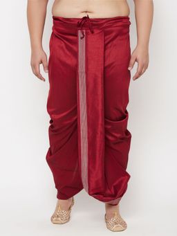 Vastramay - Men's Maroon Printed Dhoti