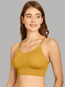 BRACHY - Women Full Coverage Lightly Padded Beginners Bralette Bra Yellow