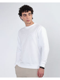 KINGDOM OF WHITE - Pure Cotton Puff Logo Print Sweatshirt