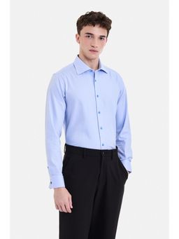 Snitch - Light Blue Stripes Full Sleeves Slim Work Shirt for Men