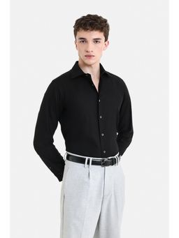Snitch - Black Textured Full Sleeves Slim Work Shirt for Men
